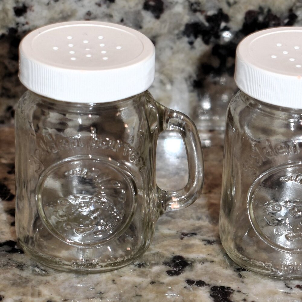 Vintage Golden Harvest Glass Salt & Pepper Shakers